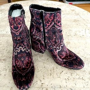Velvet brocade boots